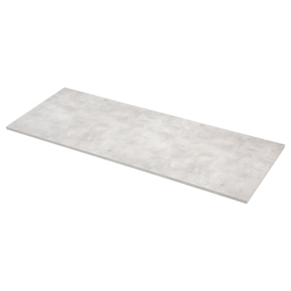 EKBACKEN Worktop, light grey concrete effect/laminate, 246x2.8x90 cm