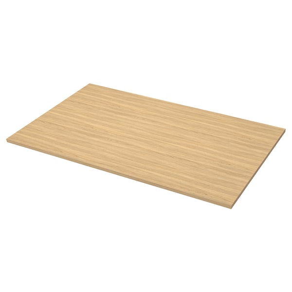EKBACKEN tabletop, beige, rectangular, flat, smooth, ready for installation.