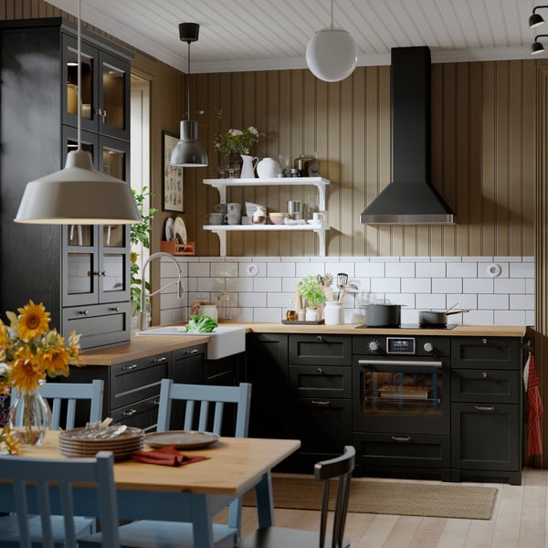 EKBACKEN Worktop, light oak effect/laminate, 186x2.8 cm