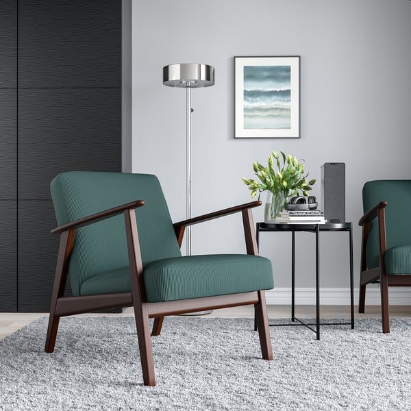 EKENÄSET Armchair, Kelinge grey-turquoise