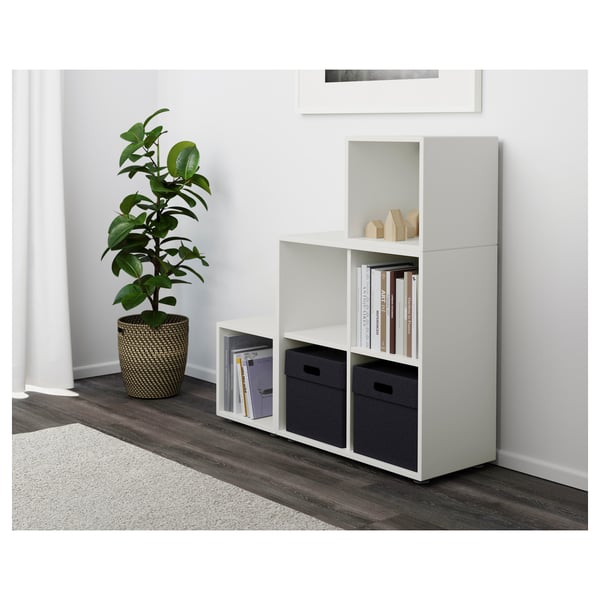EKET Cabinet combination with feet, white, 105x35x107 cm