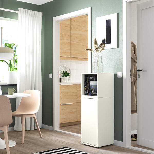 EKET Cabinet combination with feet, white, 35x35x107 cm