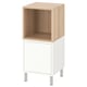 EKET Cabinet combination with legs, white/white stained oak effect, 35x35x80 cm