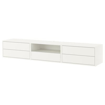 EKET Media storage combination, white, 210x35x35 cm