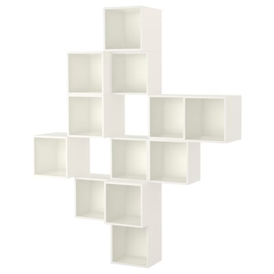 EKET Wall-mounted cabinet combination, white, 175x35x210 cm