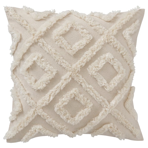 EKGULDMAL Cushion cover, geometric natural, 50x50 cm