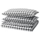 EKTANDVINGE Duvet cover and 2 pillowcases, anthracite white/check, 240x220/50x80 cm