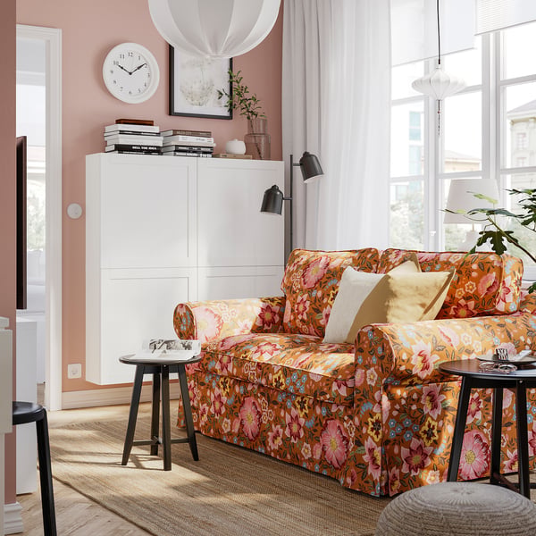 EKTORP 2-seat sofa, Mångbyn brown/multicolour