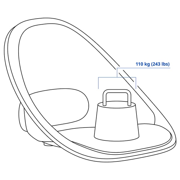 ELDBERGET Seat shell, dark grey