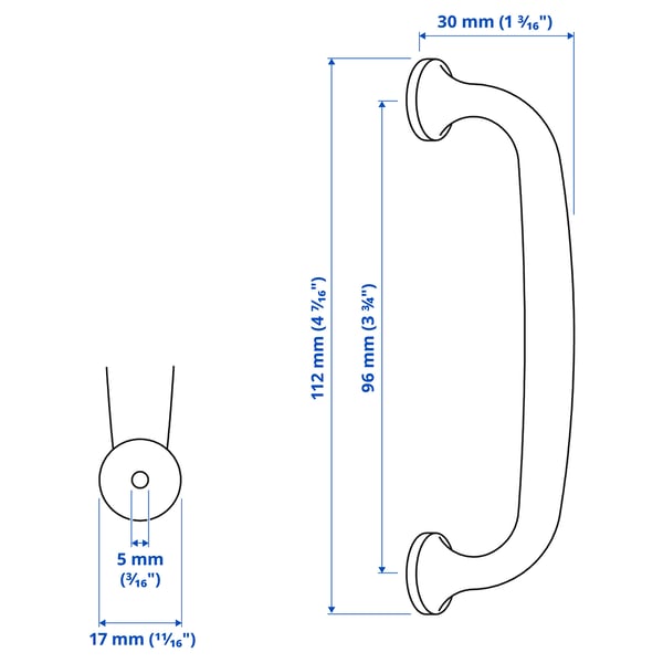 ENERYDA Handle, chrome-plated, 112 mm