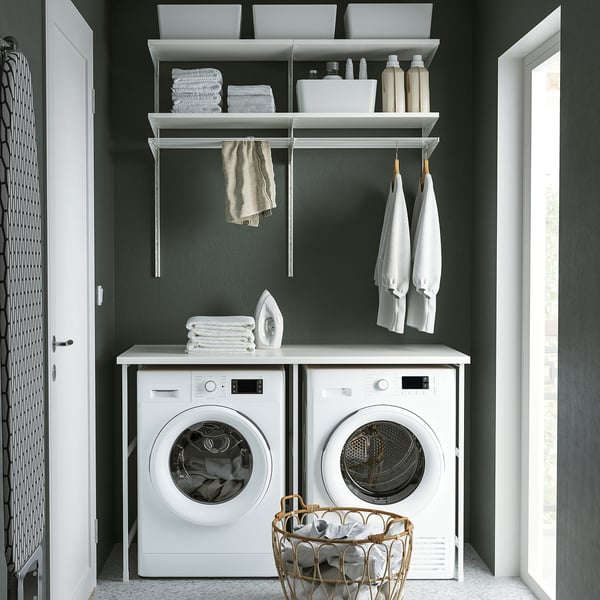 ENHET Storage combination, white/white laminate, 139x63.5x87.5 cm