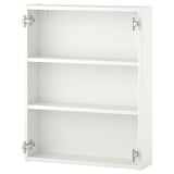 A white wall cabinet from IKEAs ENHET series. It has a rectangular shape with three shelves and a plain design.