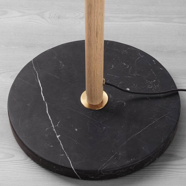 EVEDAL Floor lamp, marble/grey