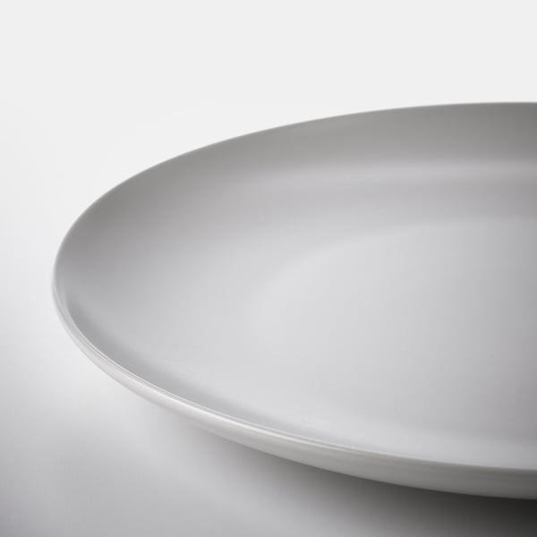 FÄRGKLAR Plate, matt light grey, 26 cm