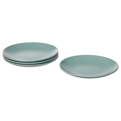 FÄRGKLAR Side plate, matt light turquoise, 20 cm