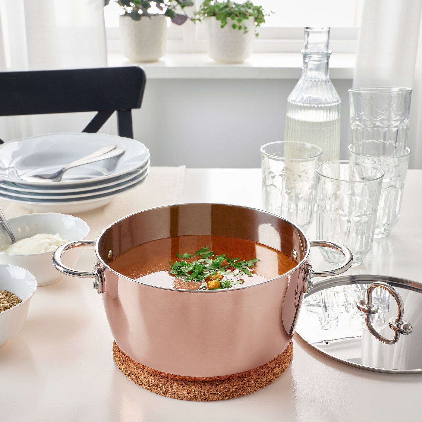 IKEA　イケア　FINMAT フィンマート シリーズ フライパン 片手鍋 FINMAT pot with lid, copper/stainless steel, 3 l - IKEA