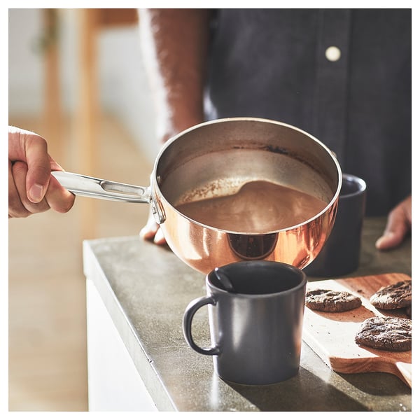 FINMAT Saucepan with lid, copper/stainless steel, 1.5 l