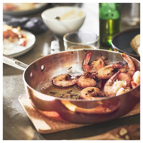 FINMAT Sauté pan with lid, copper/stainless steel, 25 cm