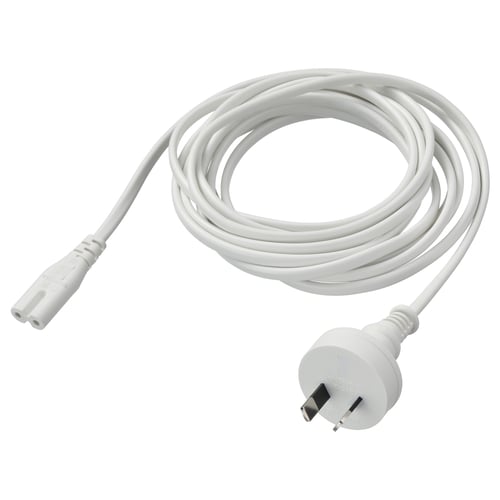 White power cord, FÖRNIMMA, pvc, polyester, coiled design,ívory, australian plug.