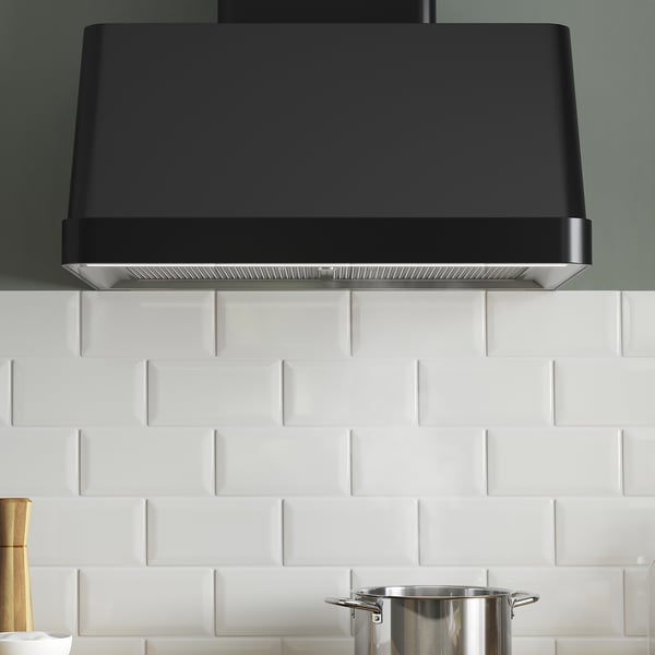 FOKUSERA Wall mounted extractor hood, black, 70 cm