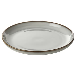 GLADELIG side plate, round, beige glaze, stoneware, classic shape, reactive glaze design.