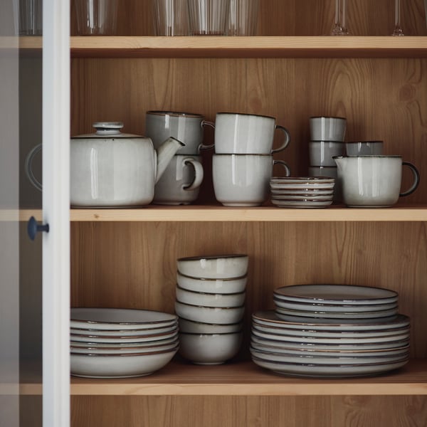 GLADELIG Side plate, grey, 20 cm