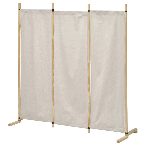 GLAMBERGET Room divider, pine/Katorp beige, 150x150 cm