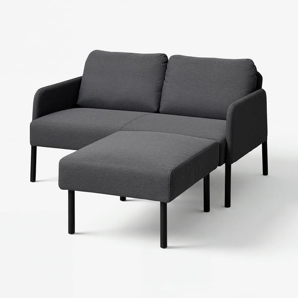 GLOSTAD 2-seat sofa with chaise longue, Knisa dark grey