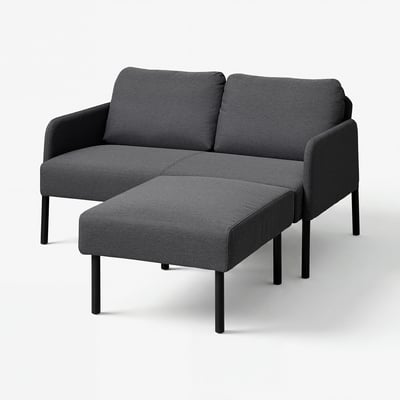 GLOSTAD 2-seat sofa with chaise longue, Knisa dark grey
