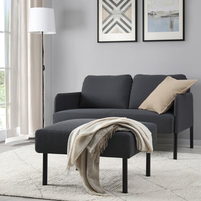 GLOSTAD Footstool, Knisa dark grey