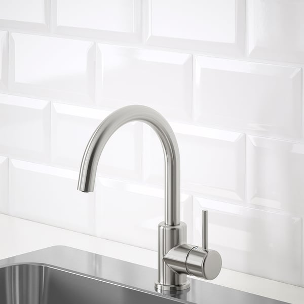 GLYPEN Kitchen mixer tap, stainless steel effect