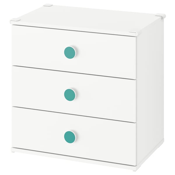 GODISHUS Chest of 3 drawers, white, 60x40x60 cm