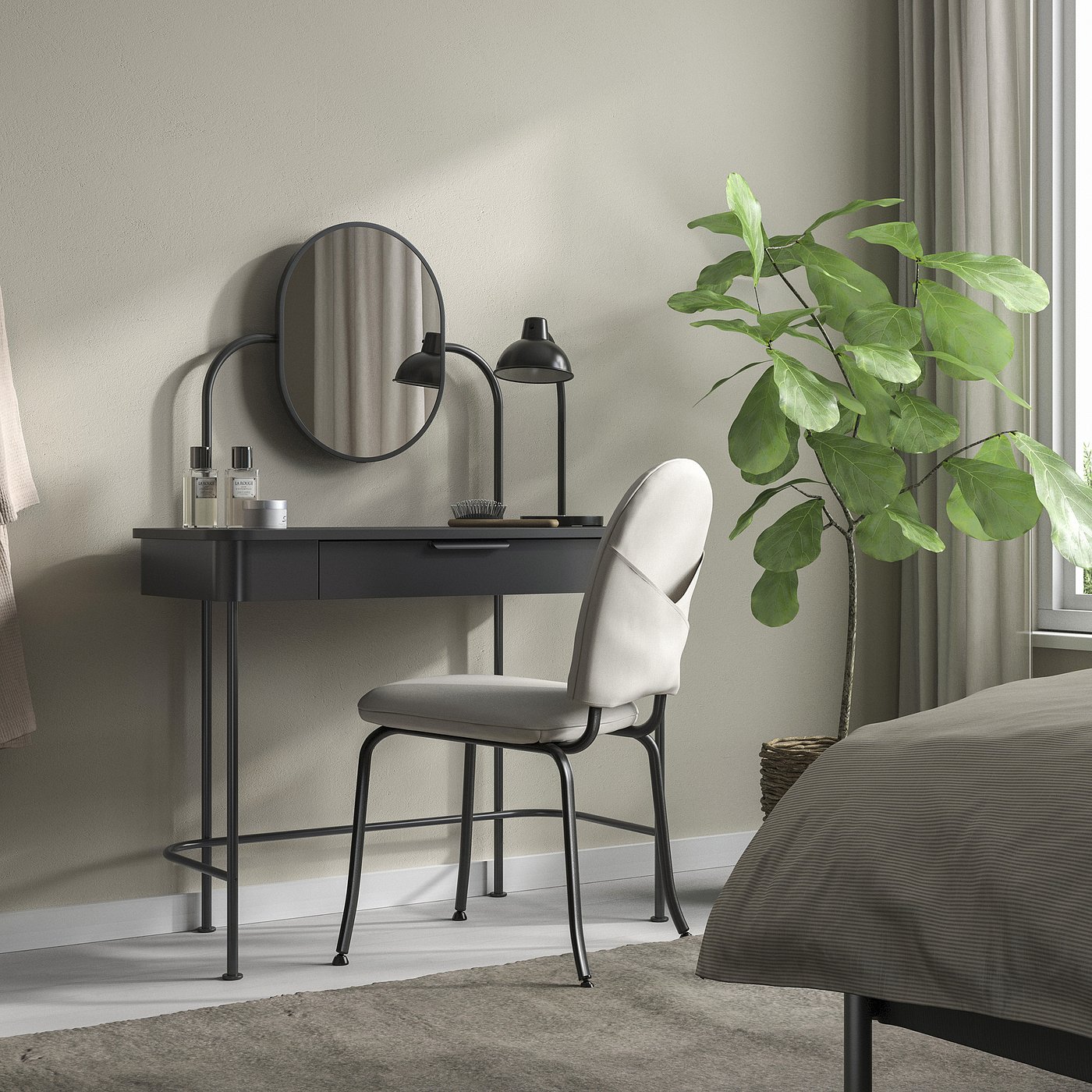 GRÅFJÄLLET dressing table, anthracite, 100x42 cm - IKEA