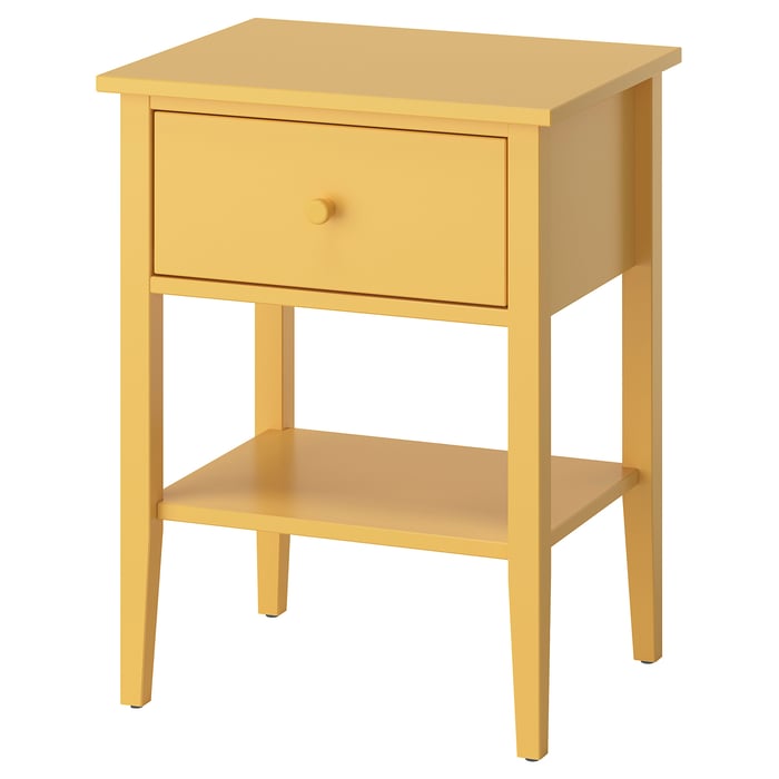 GULLABERG bedside table, yellow/with 1 drawer with shelf, 53x43x69 cm