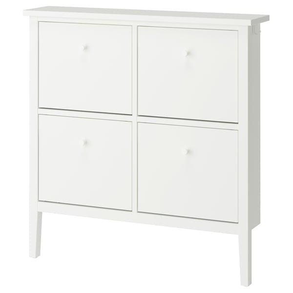 GULLABERG Shoe cabinet with 4 compartments, white, 105x22x107 cm