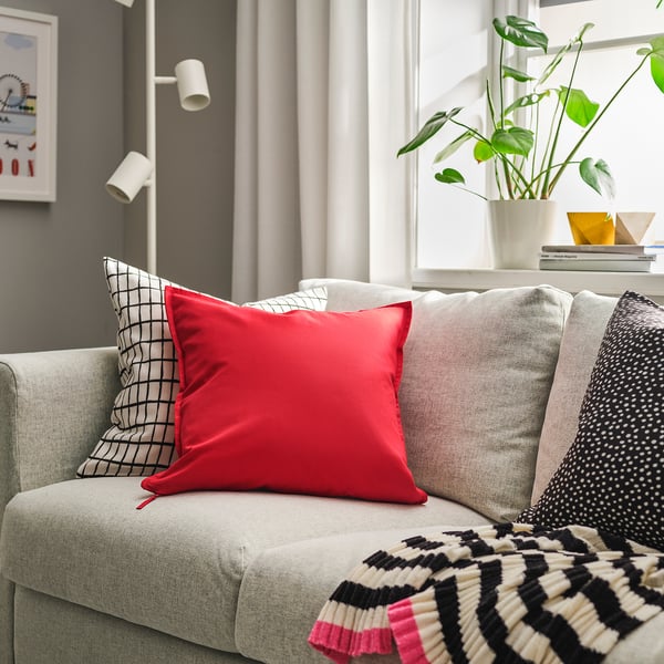GURLI Cushion cover, red, 50x50 cm