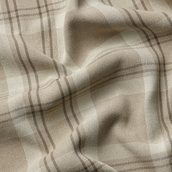 HÄGGVECKMAL Room darkening curtains, 1 pair, beige/with heading tape, 145x250 cm