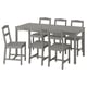 HAUGA / HAUGA Table and 6 chairs, grey/grey, 168x74 cm