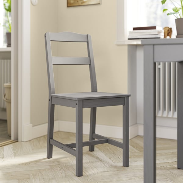 HAUGA / HAUGA Table and 6 chairs, grey/grey, 168x74 cm