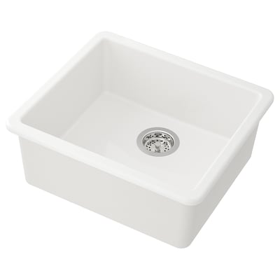 HAVSEN Inset sink, 1 bowl, white, 53x47 cm