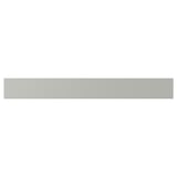 Grey rectangular fiberboard kitchen cabinet front, smooth finish.