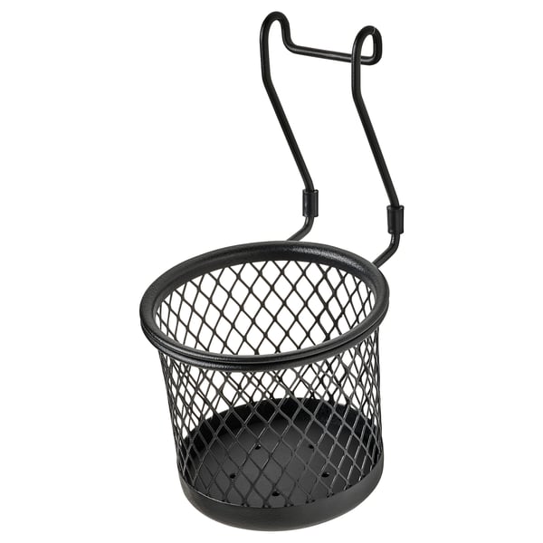 HULTARP Container, black/mesh, 14x16 cm