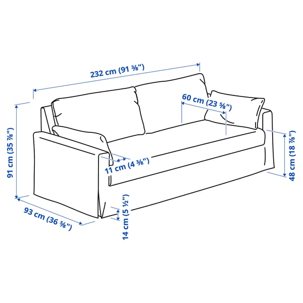 HYLTARP 3-seat sofa, Gransel grey