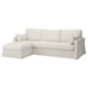 HYLTARP 3-seat sofa w chaise longue, left, Gransel natural