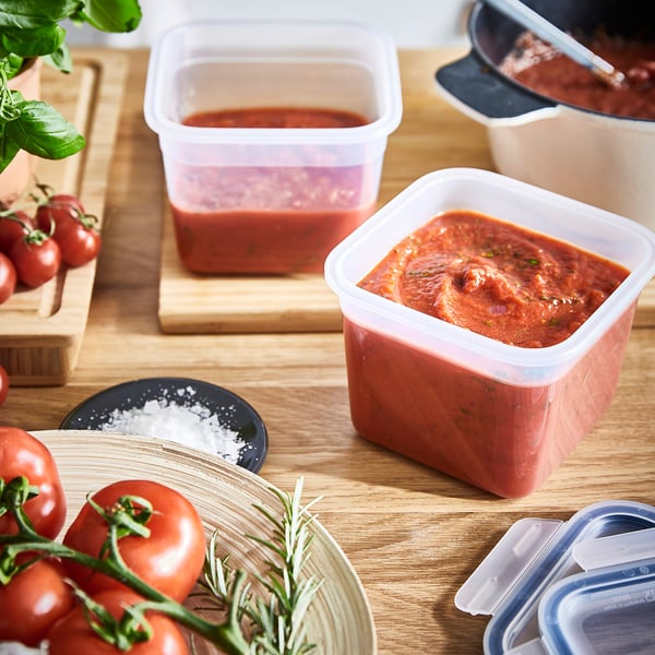 IKEA 365+ Food container, square/plastic, 1.4 l