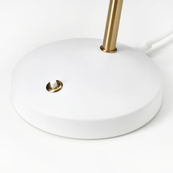 ISNÅLEN LED work lamp, white/brass-colour