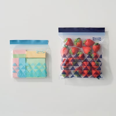 ISTAD Resealable bag, patterned/blue, 1/0.4 l