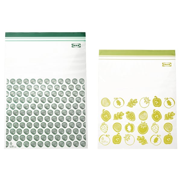 ISTAD Resealable bag, patterned/green, 6/4.5 l
