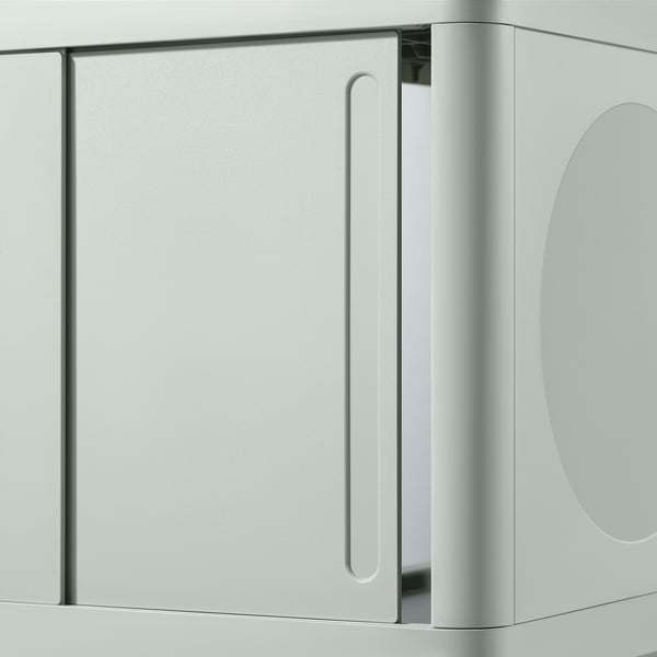 IVÖSJÖN Wash-basin base cabinet, with sliding doors/green, 50x33x57 cm
