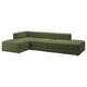 JÄTTEBO 3,5-seat mod sofa w chaise longues, Samsala dark yellow-green